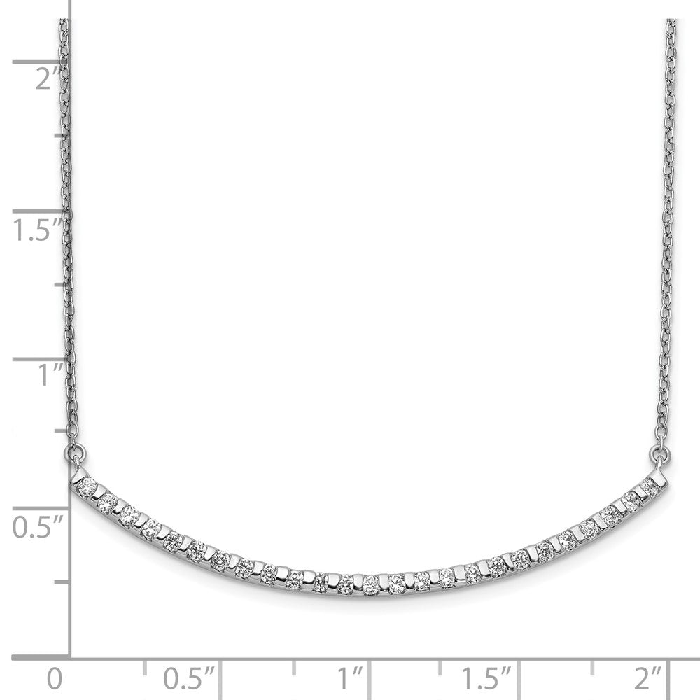14k White Gold 1/2 carat Lab Grown Diamond VS/SI+ G+ 18 inch Curved Bar Necklace