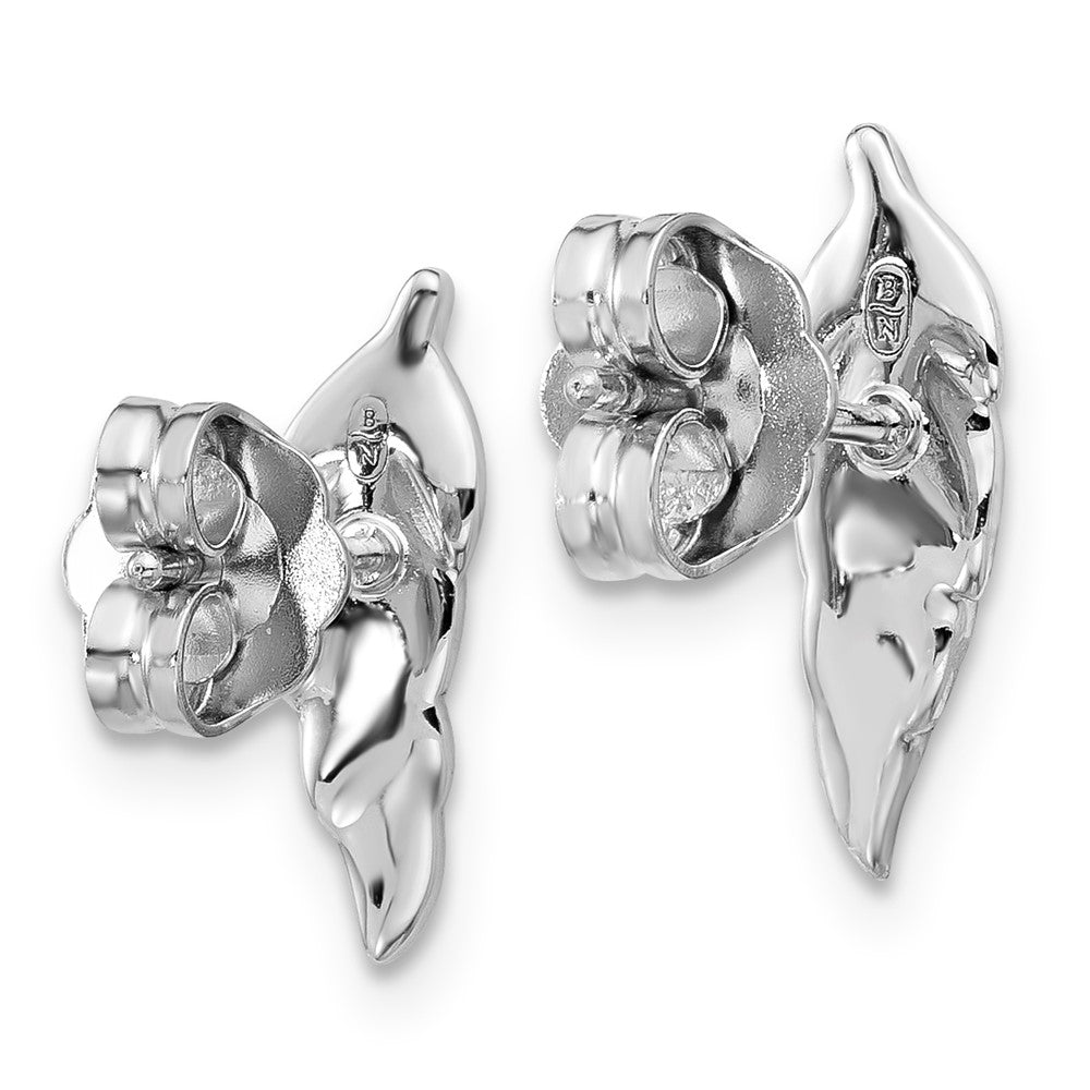 Sterling Silver Leaf Stud Earrings
