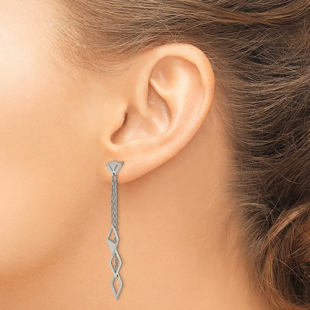 Stainless Steel Polished Post Dangle Earrings