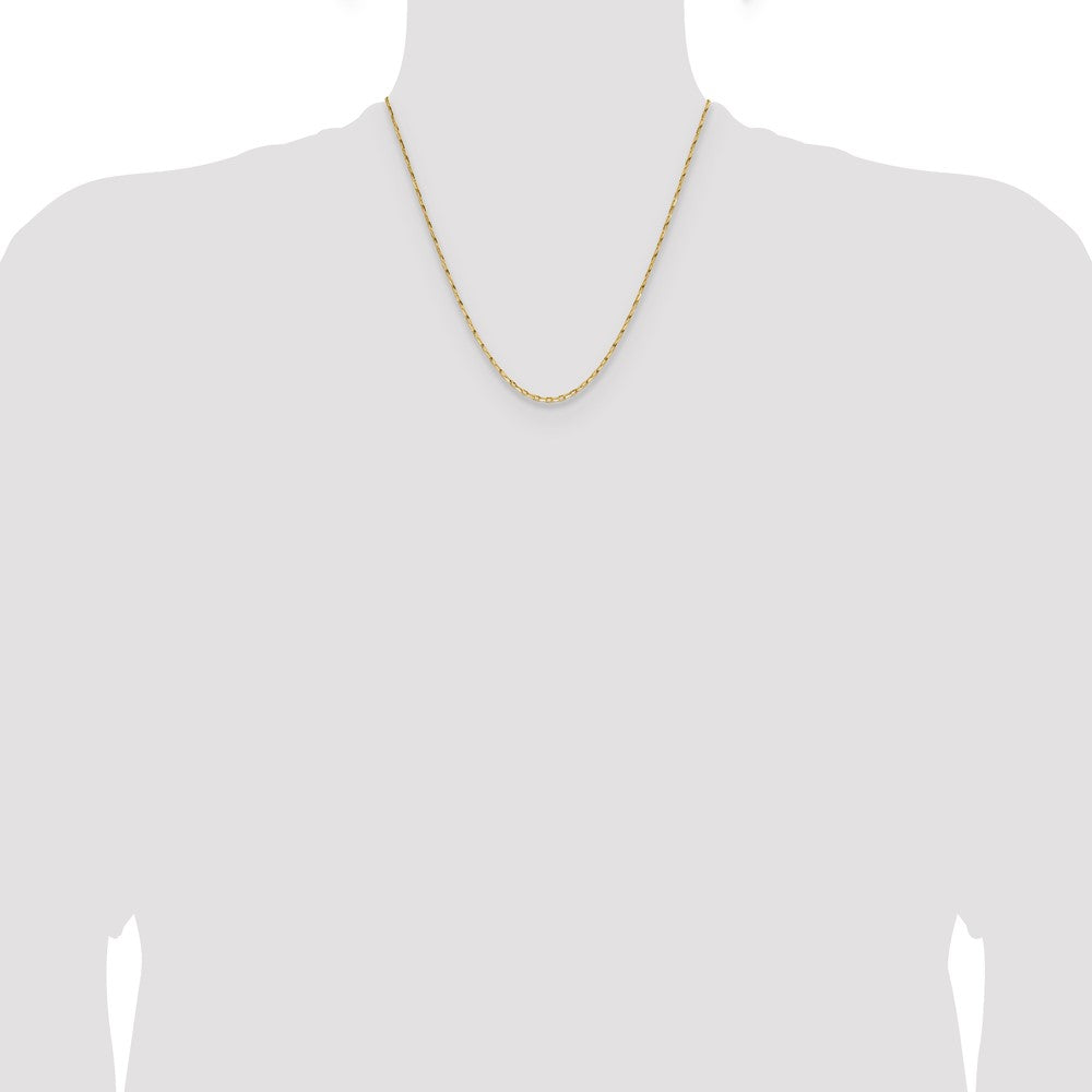 14K 1.75mm D/C Open Long Link Cable Chain