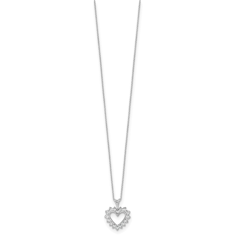 10k White Gold 1/2 carat Lab Grown Diamond VS/SI+ G+ 18 inch Heart Pendant Necklace
