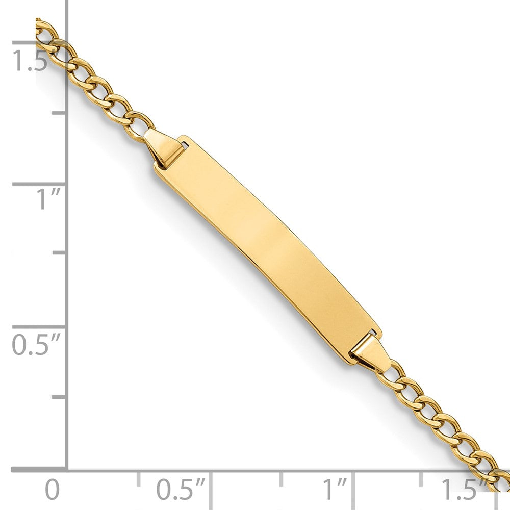 10k Semi-solid Curb Link ID Bracelet