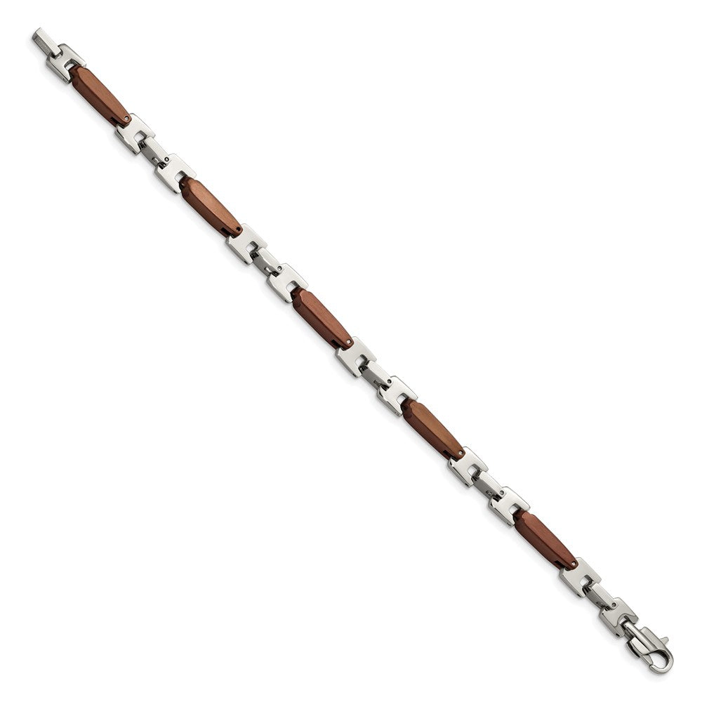 Stainless Steel Polished Brown IP-plated 8.25in Bracelet 8.25 inches