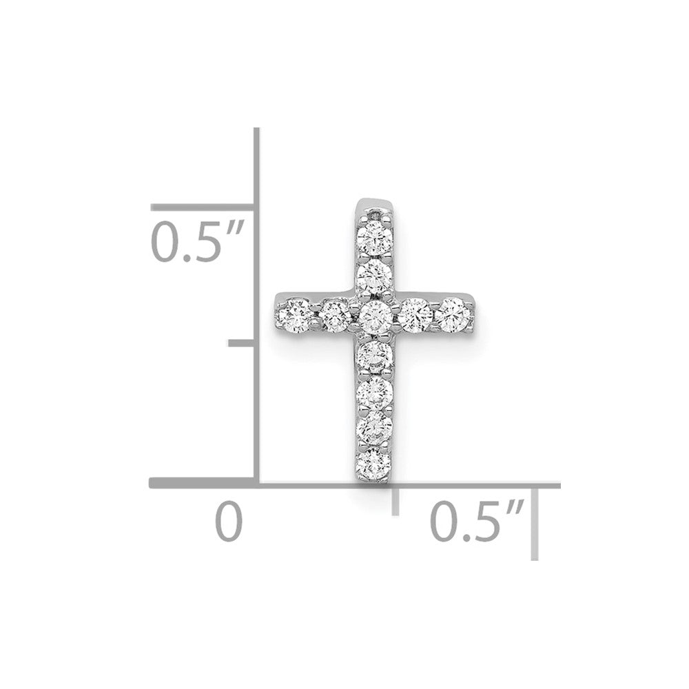 10K White Gold 1/5ct. Diamond Latin Cross Chain Slide
