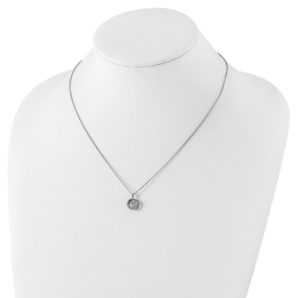 Cheryl M Sterling Silver Rhodium-plated Brilliant-cut Vibrant CZ Circle 18 Inch Necklace 18 Inches