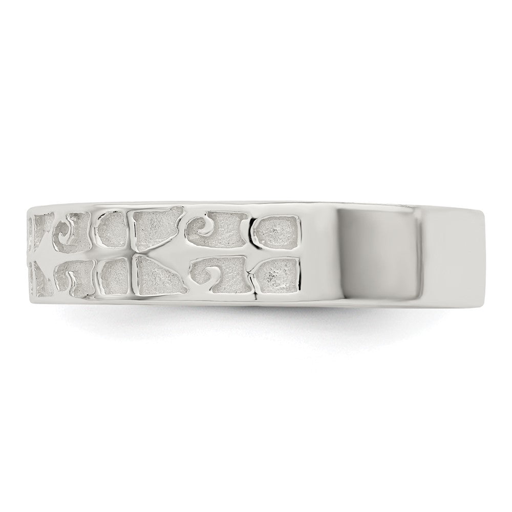 Sterling Silver Polished Design Men's Ring