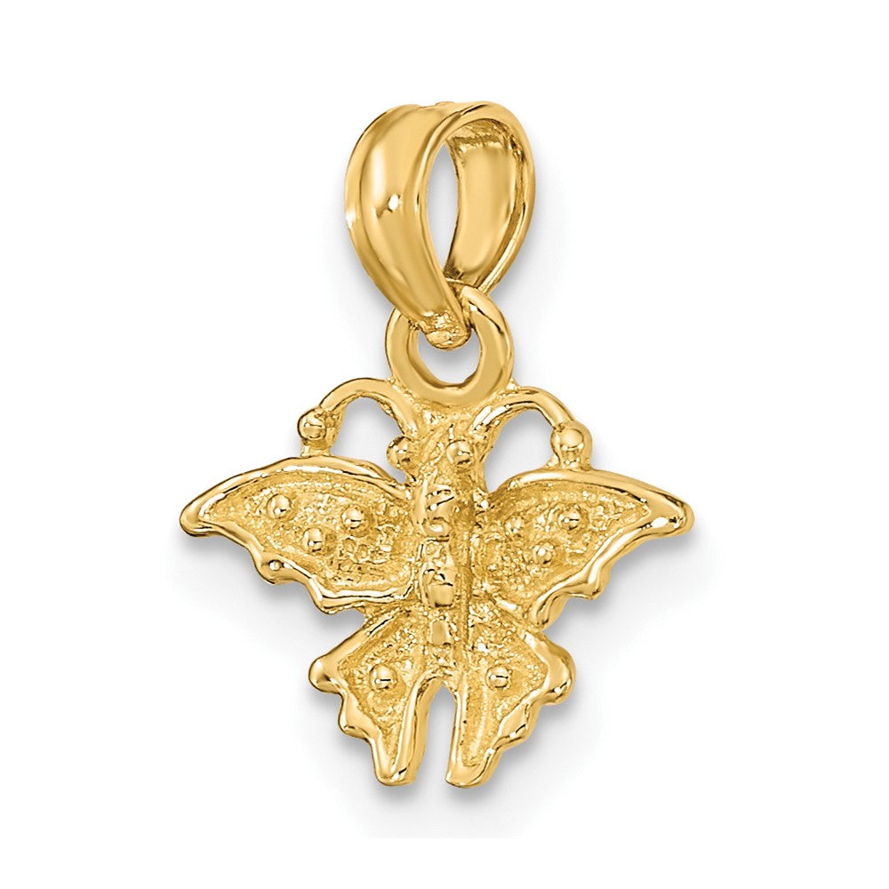 10K Textured Mini Butterfly Charm