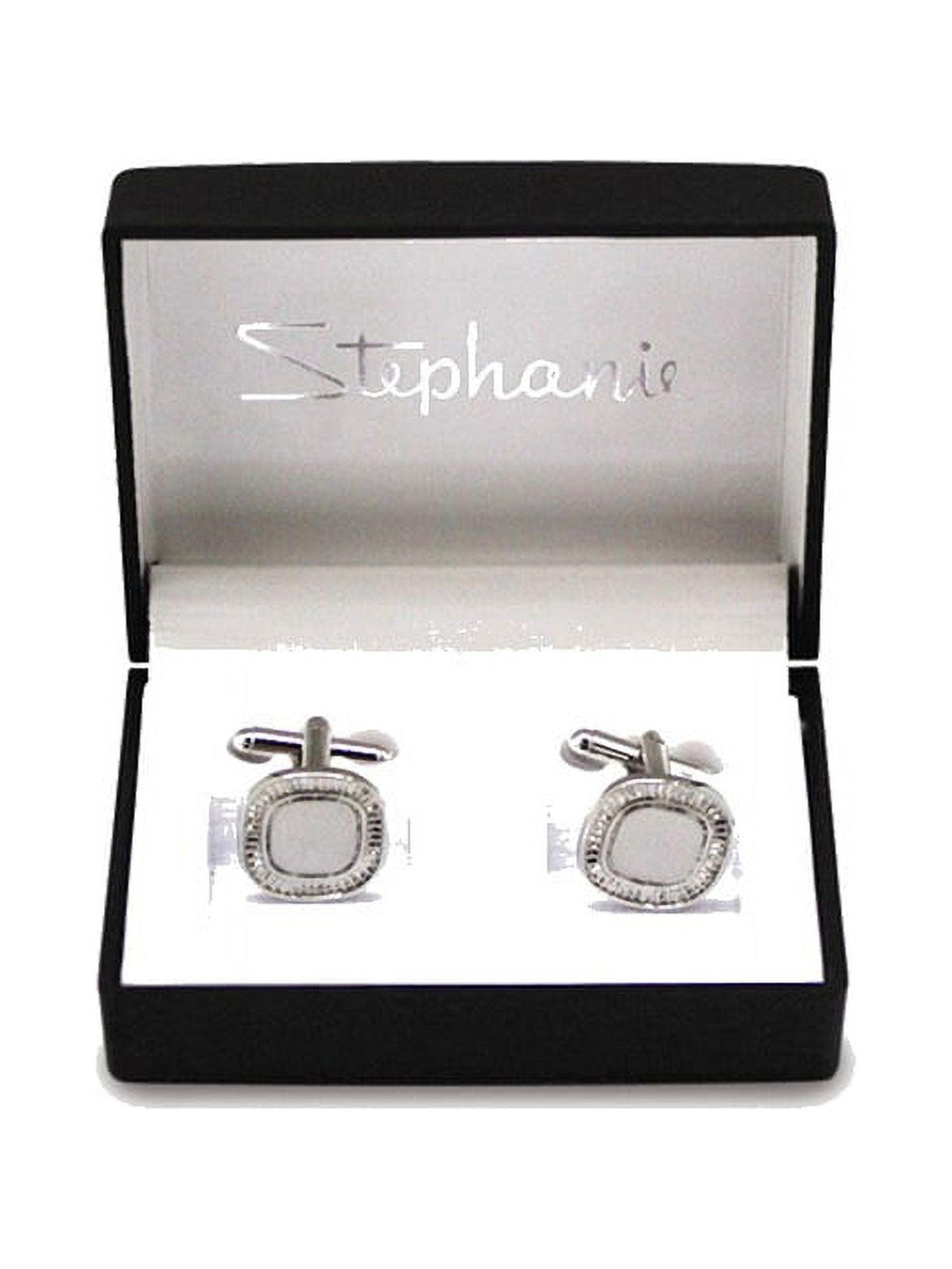 Silver-tone Cuff Links - Engravable Personalized Gift Item