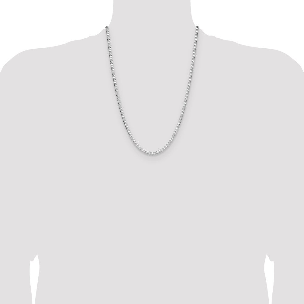 Sterling Silver 3.25mm D/C Square Curb Chain