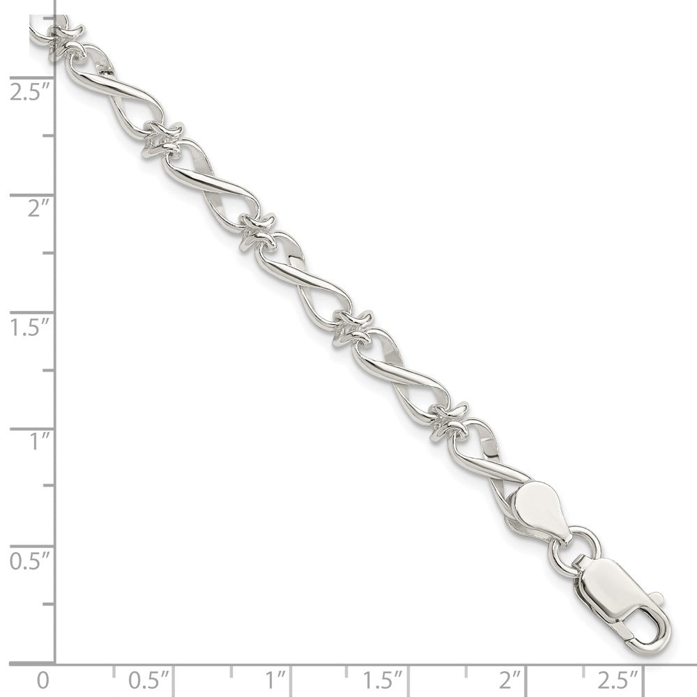 Sterling Silver Polished Fancy Link Bracelet 7.5 inches