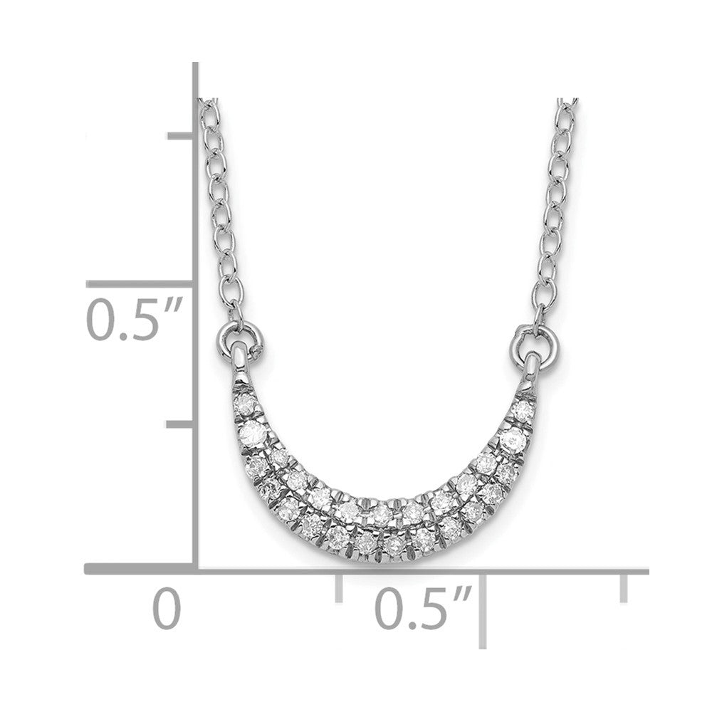 Sterling Silver Polished Diamond U Shape Necklace