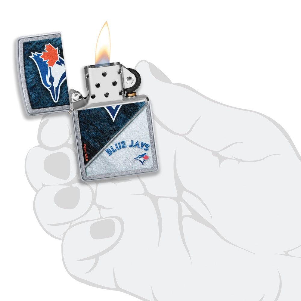 Zippo Street Chrome Toronto Blue Jays Color Image MLB Lighter