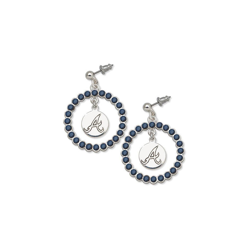 ATLANTA BRAVES SPIRIT CRYSTAL LOGO WREATH EARRINGS