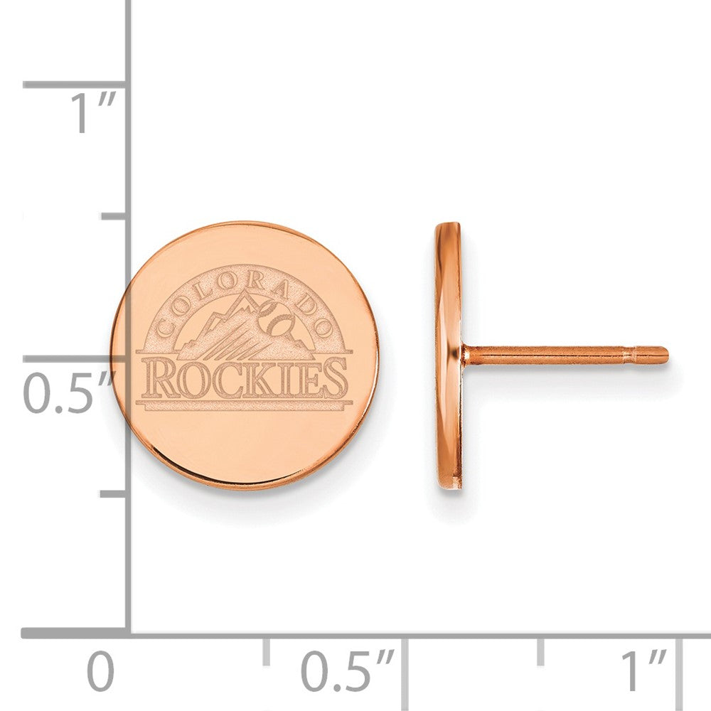 SS Rose Gold-plated MLB LogoArt Colorado Rockies Small Disc Earring