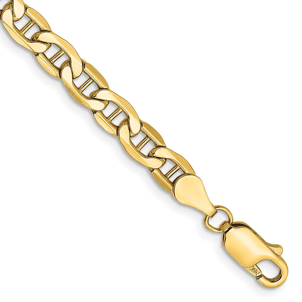 14K 8 inch 4.75mm Semi-Solid Anchor with Lobster Clasp Bracelet 8 inches