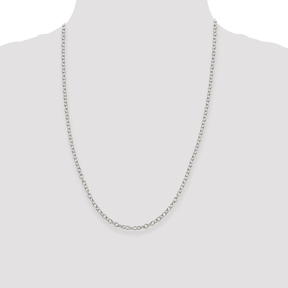 Sterling Silver 3.75mm Oval Cable Chain 24 Inches