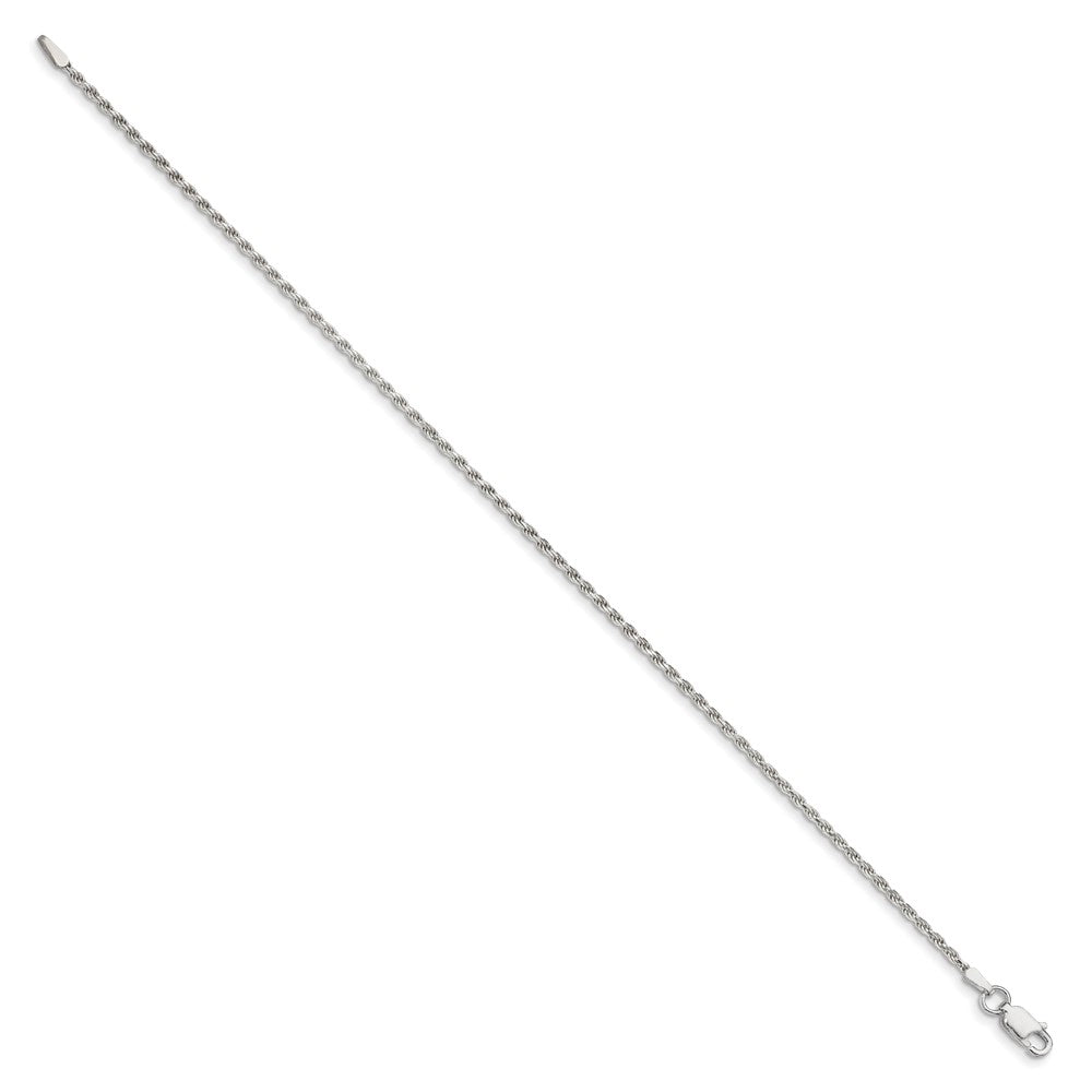 Sterling Silver 1.7mm Diamond-cut Rope Chain 7 inches