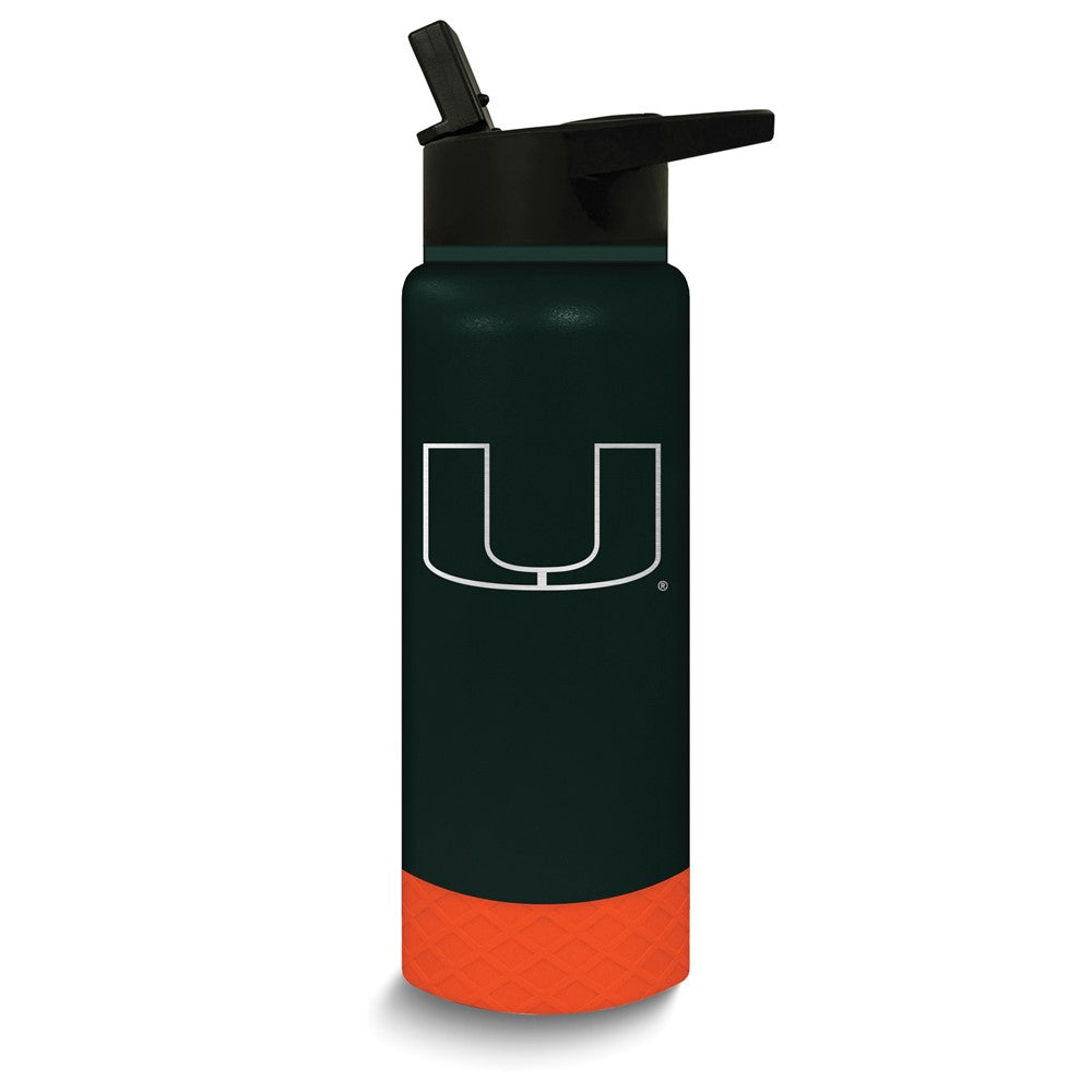 Collegiate University of Miami Stainless Steel Silicone Grip 24 oz. Water Bottle