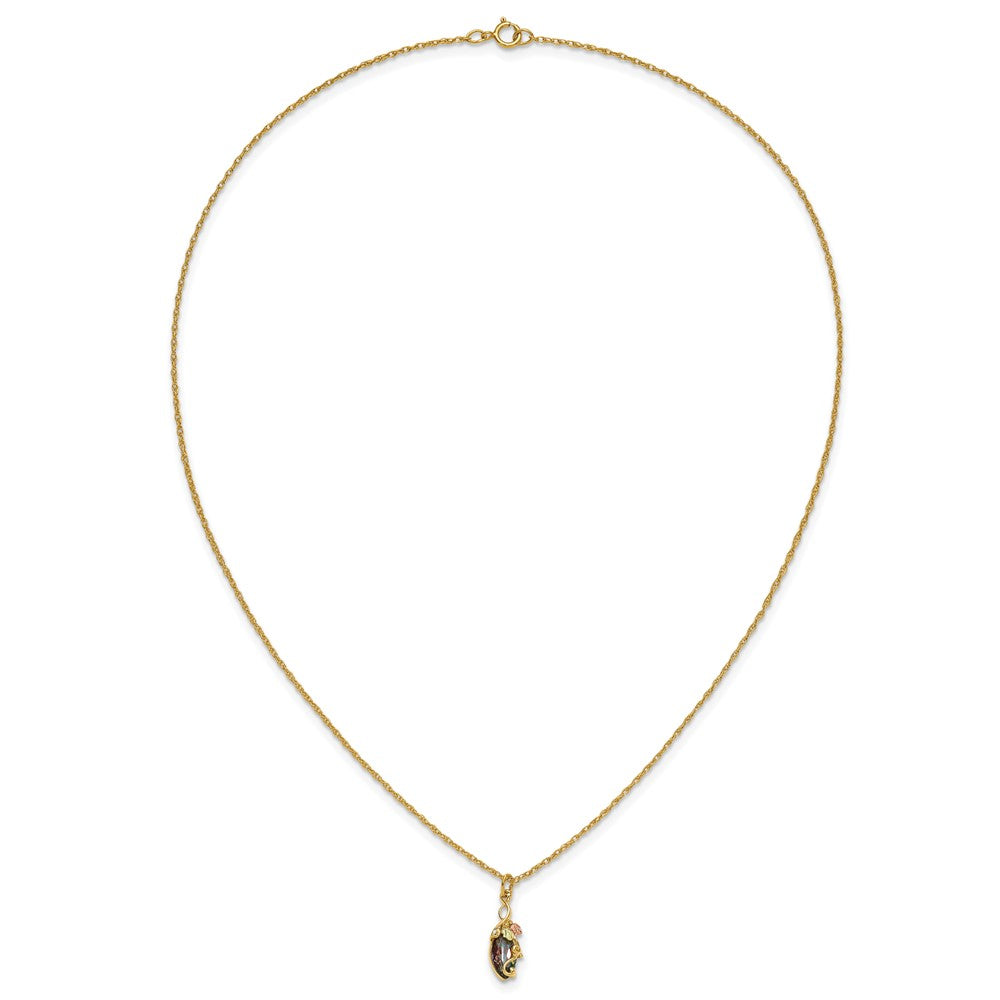 10k Tri-color Black Hills Gold Mystic Topaz Necklace