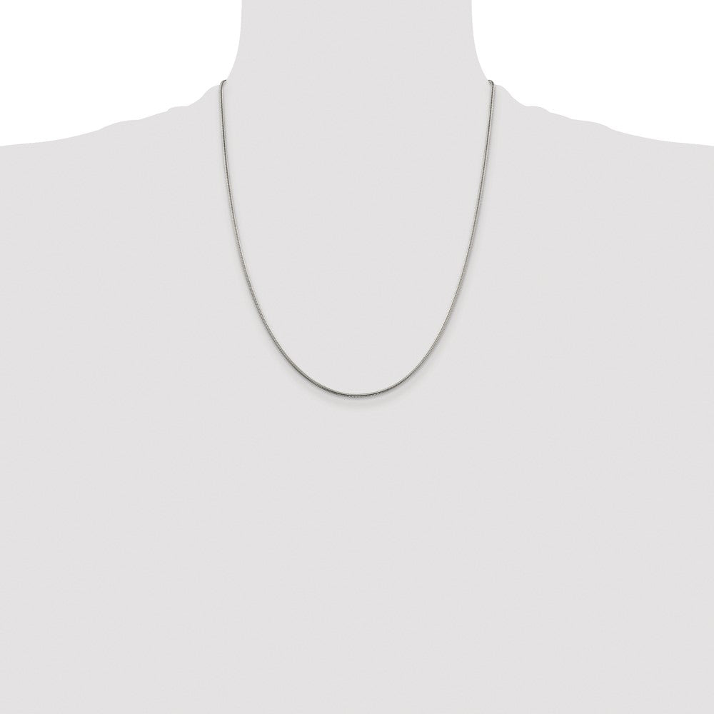 Sterling Silver Rhodium-plated 1.5mm Snake Chain