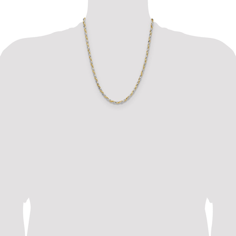 Sterling Silver And Vermeil 3.5mm Diamond-cut Rope Chain