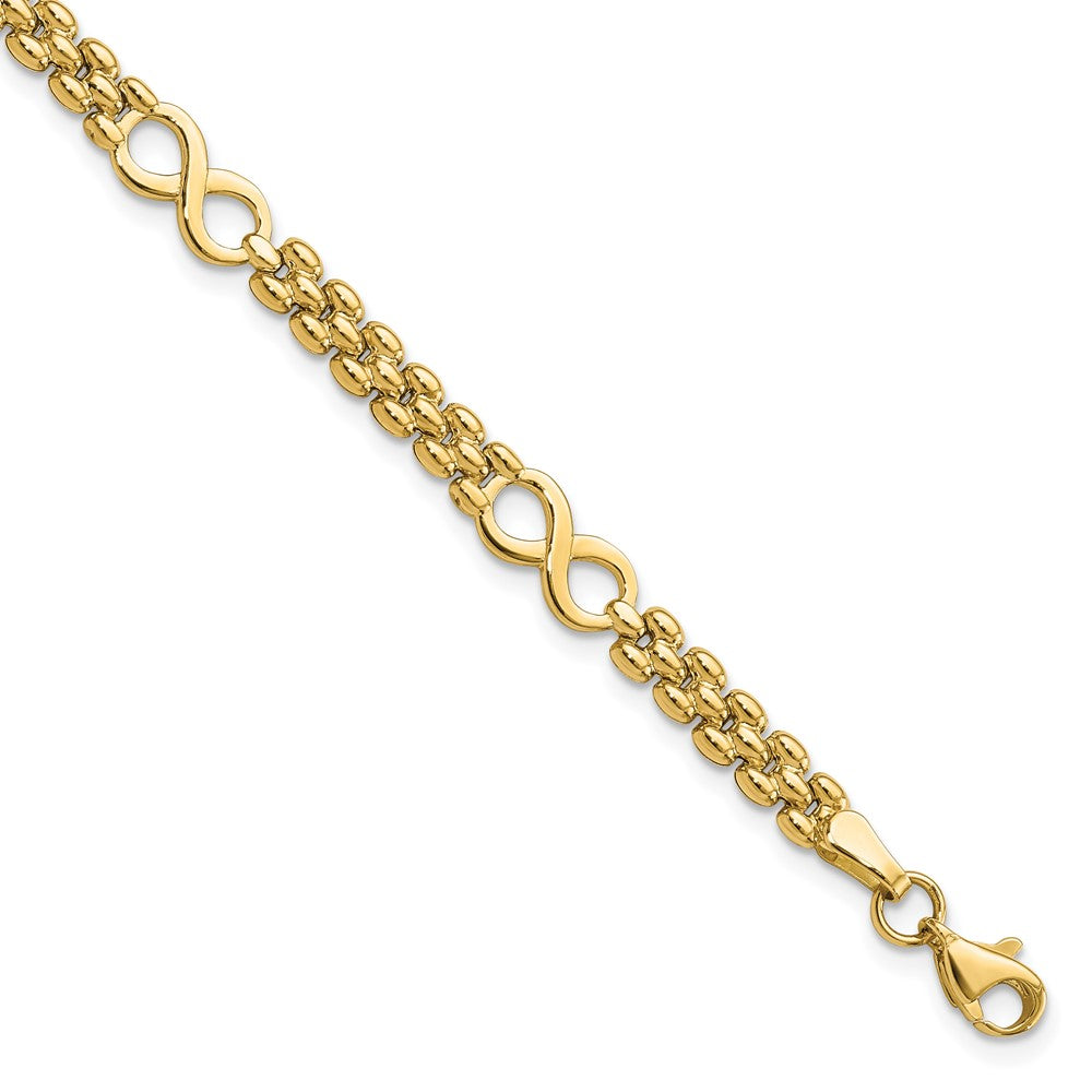14K Polished Infinity and Fancy Link 7.5in Bracelet 7.5 inches