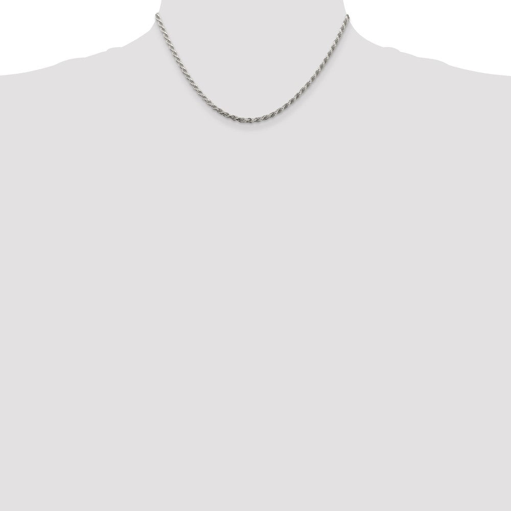 Sterling Silver 2.75mm Diamond-cut Rope Chain 16 Inches