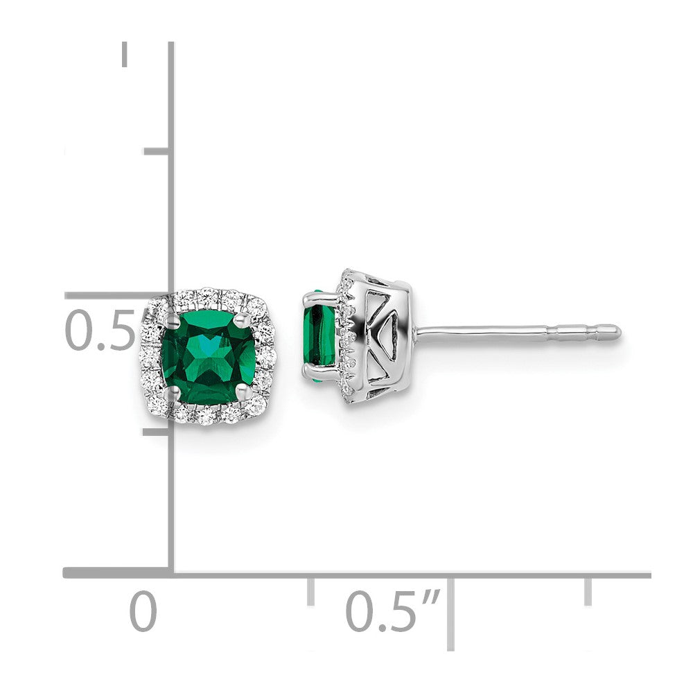 SS ANT Created Emerald and Diamond Earring