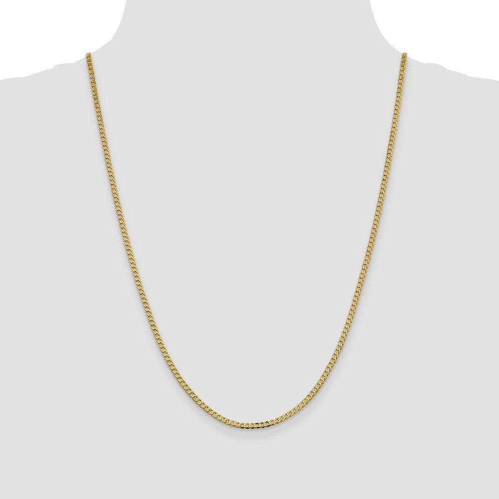 14K 2.3mm Flat Beveled Curb Chain