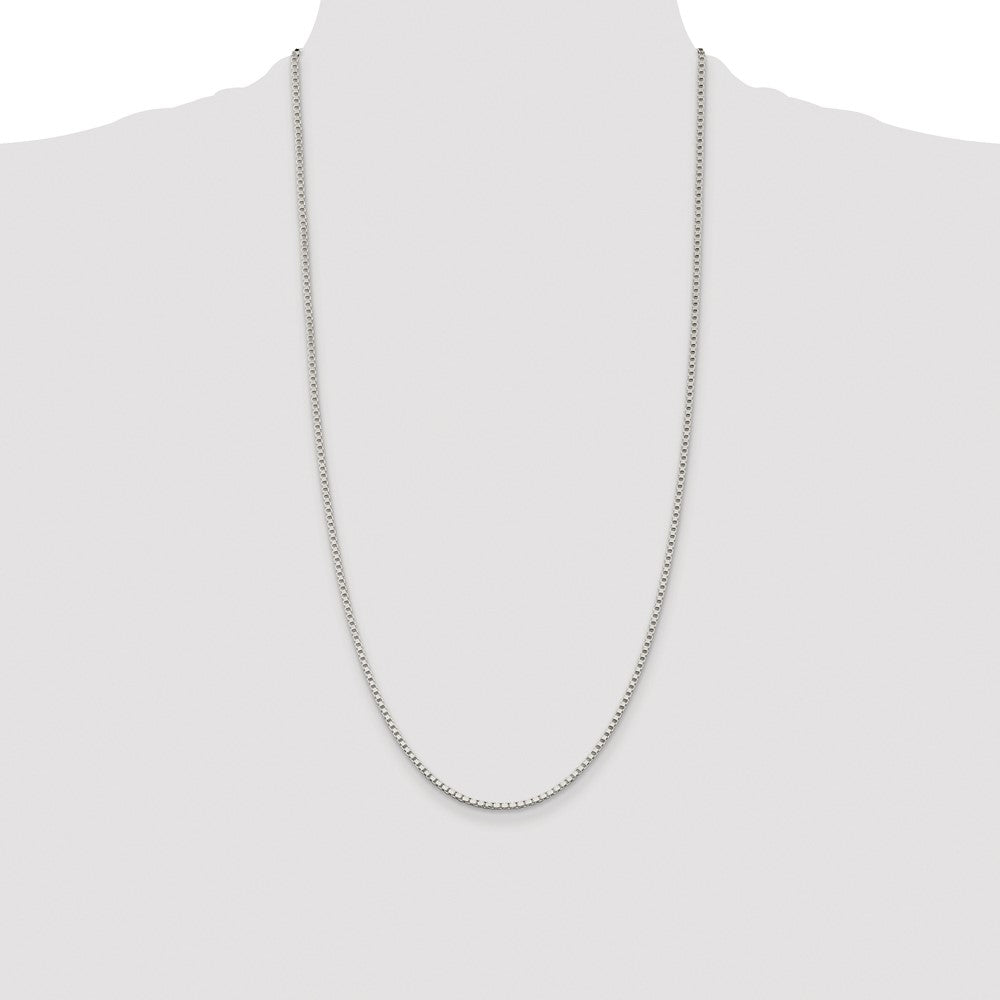 Sterling Silver Rhodium-plated 2mm Box Chain