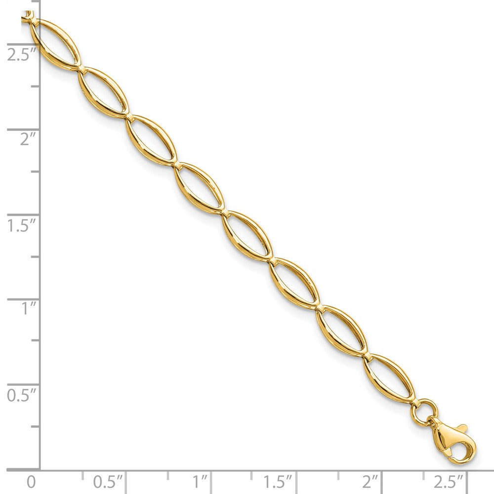 14K Polished and D/C Bracelet 7 inches