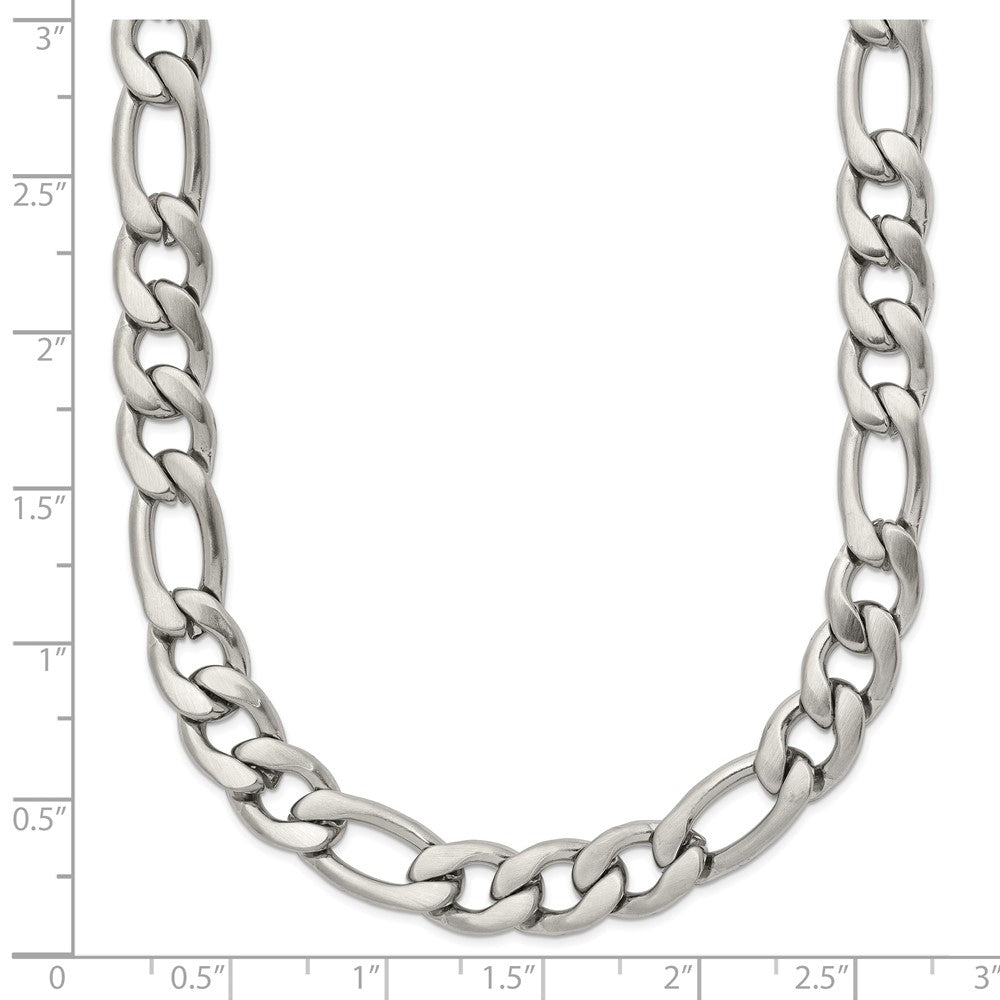 Stainless Steel Satin 7mm 18in Figaro Chain