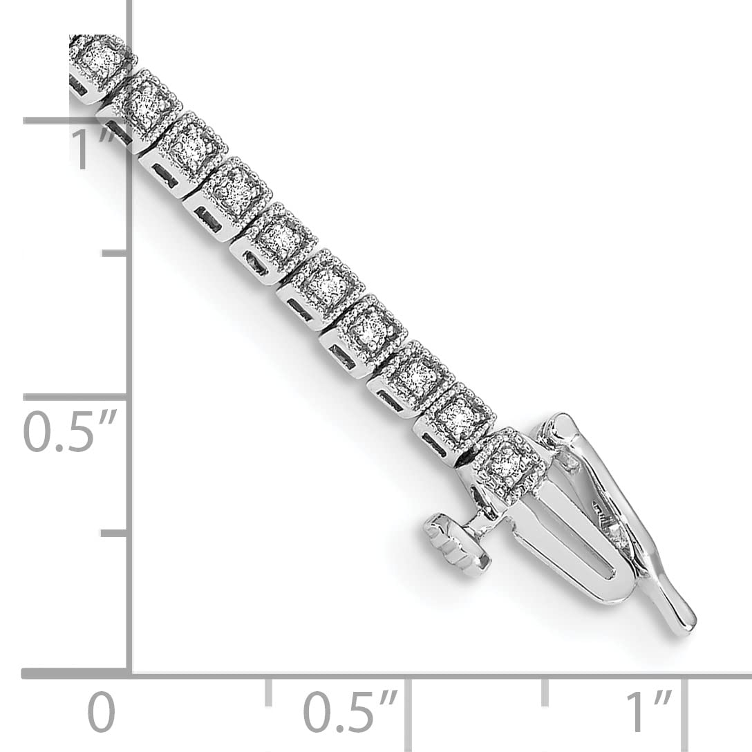 14k White Gold Complete 1/2 carat Diamond 7 inch Tennis Bracelet