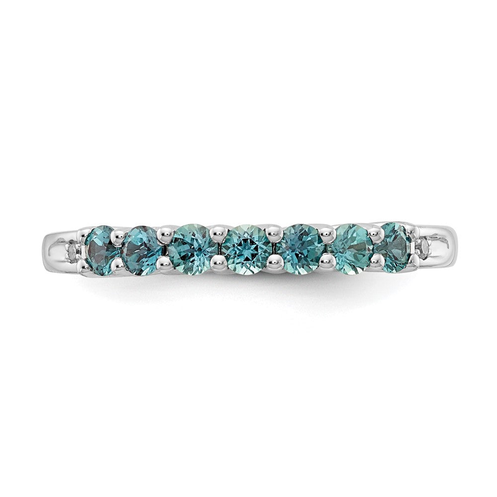 10k White Gold CR Alexandrite & Diamond Ring
