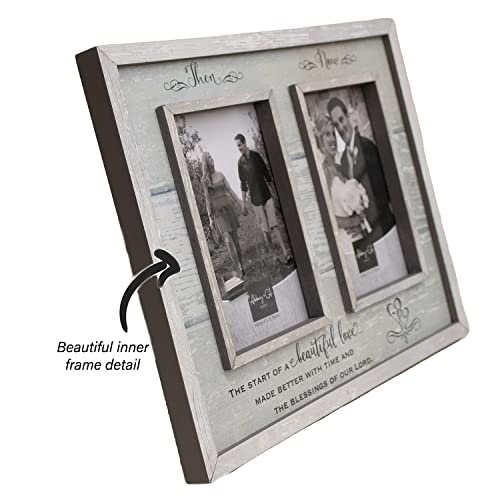 Abbey Gift Then & Now Anniversary Wood Frame, 12" x 9.5", Multicolor