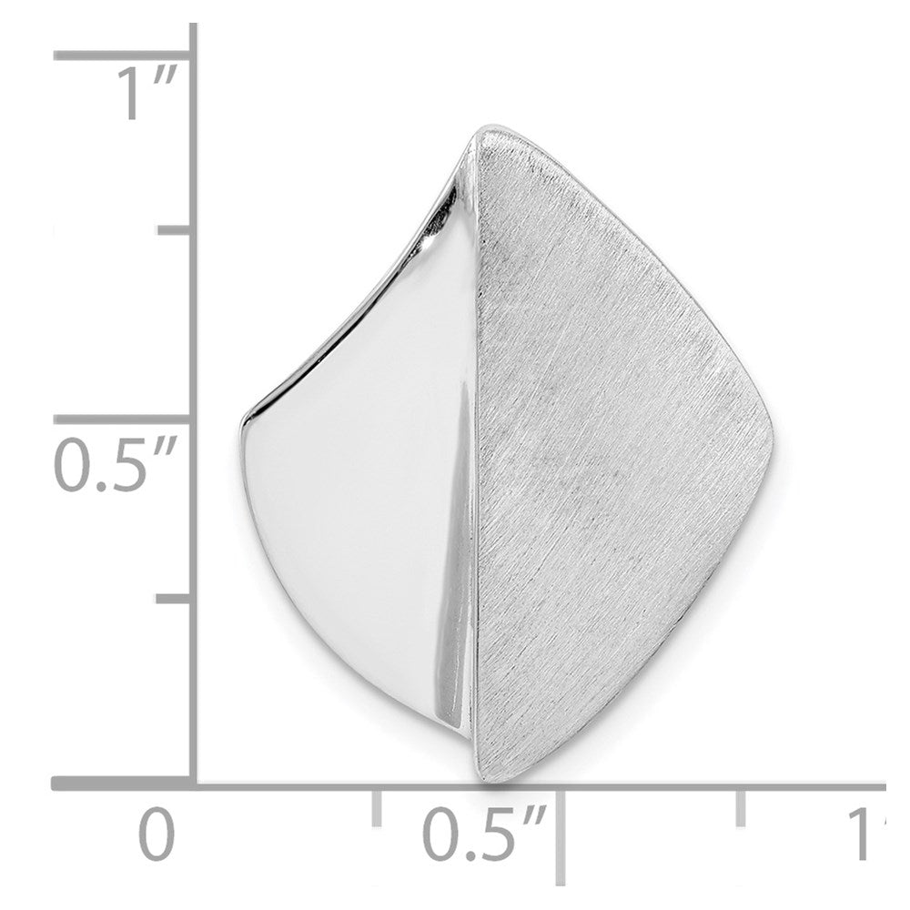 Sterling Silver Rhodium-plated Polished and Brushed Slide