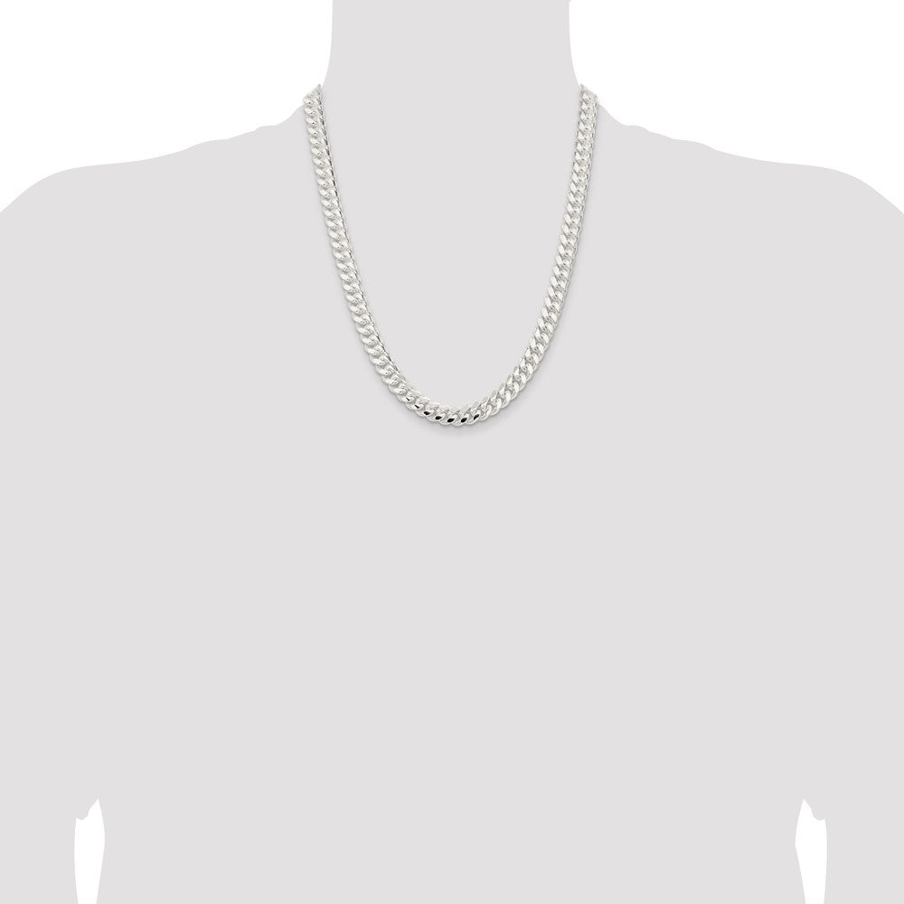 Sterling Silver 9mm Polished Domed Curb Chain 22 Inches