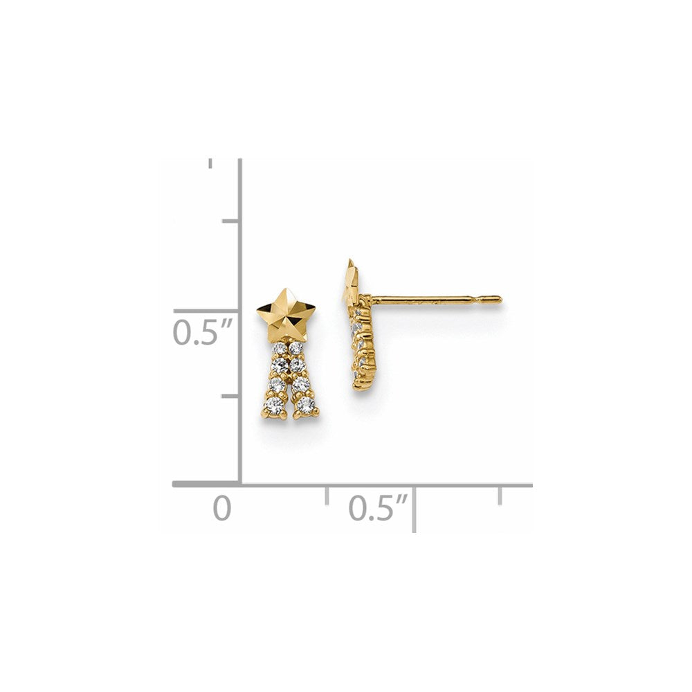 14K Madi K Kids CZ Shooting Star Post Earrings