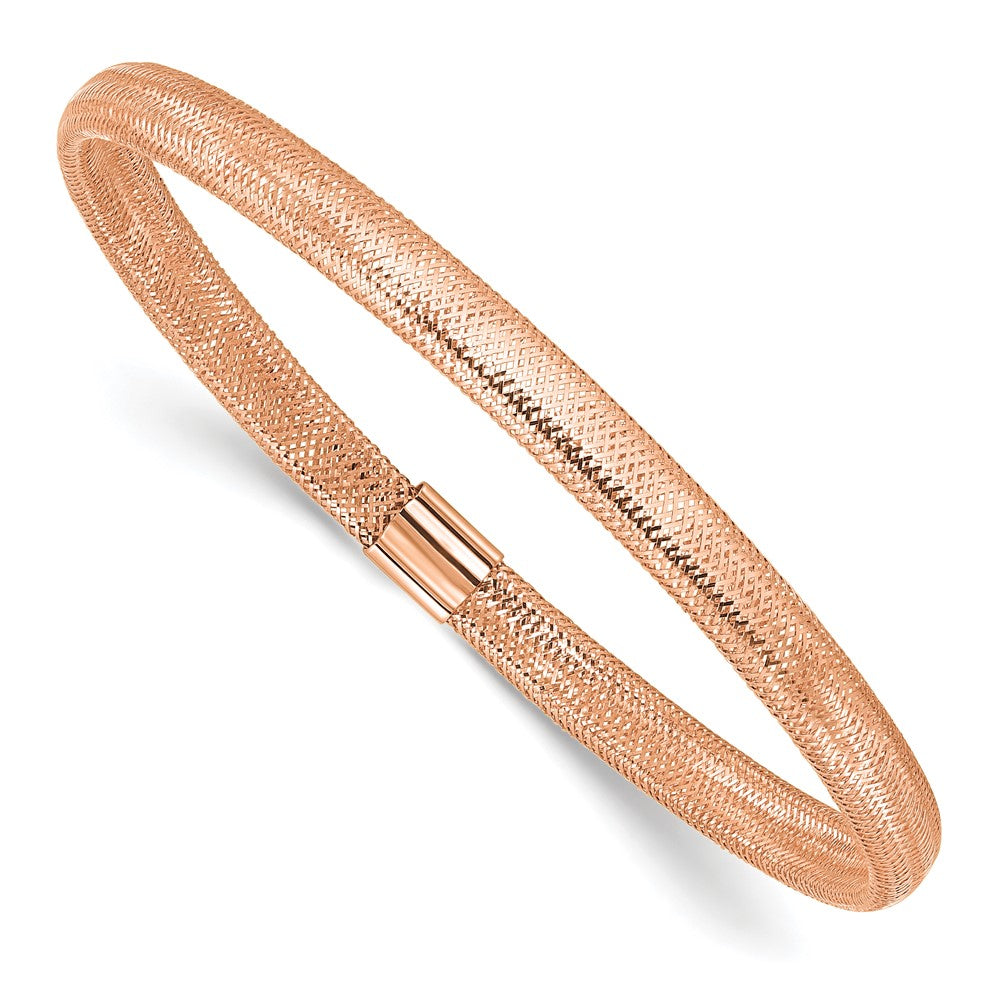 14K with Rose Gold Plating Polished Stretch Bracelet