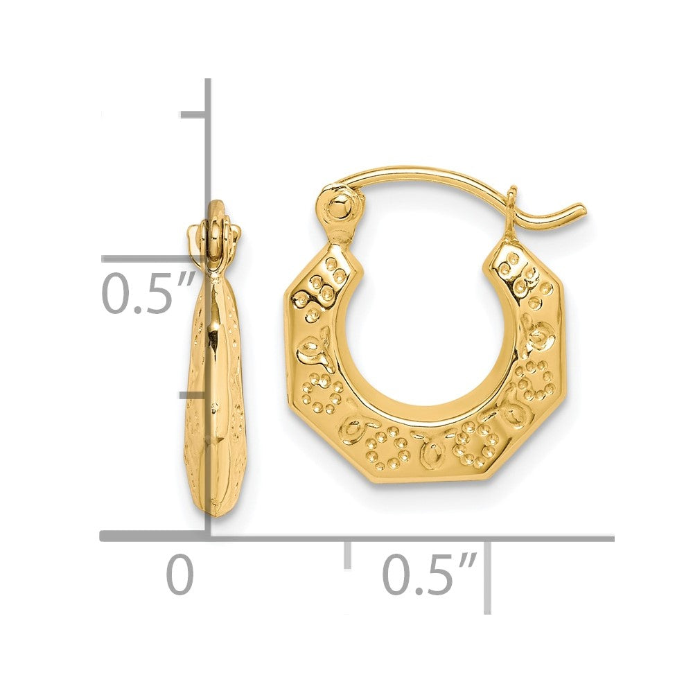 10k Polished Hollow Classic Earrings
