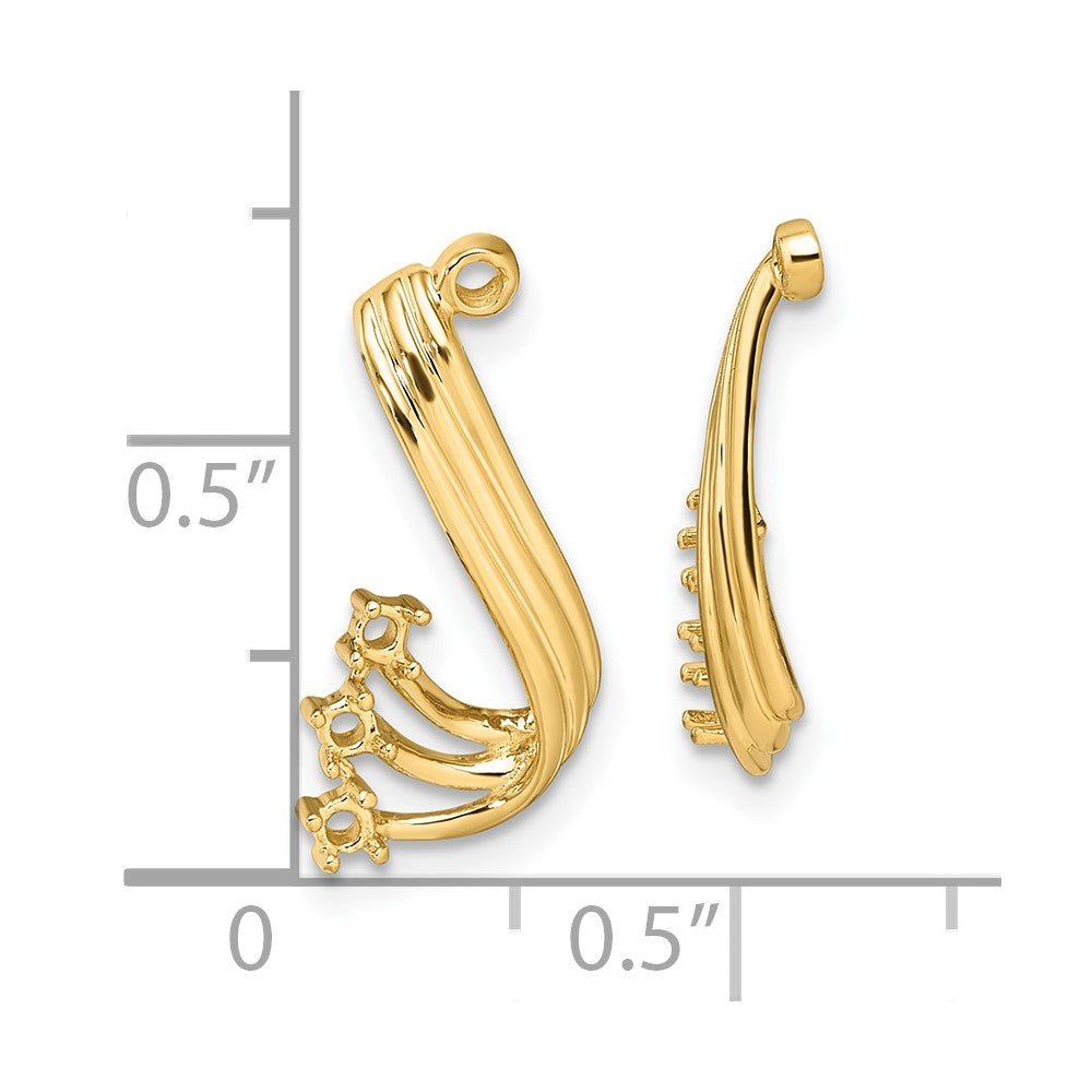 14K Gold Fancy Twist Diamond Earring Jacket Mountings