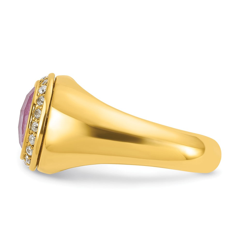 10k IBGoodman Men's Ruby Doublet Stone and Diamond Complete Ring