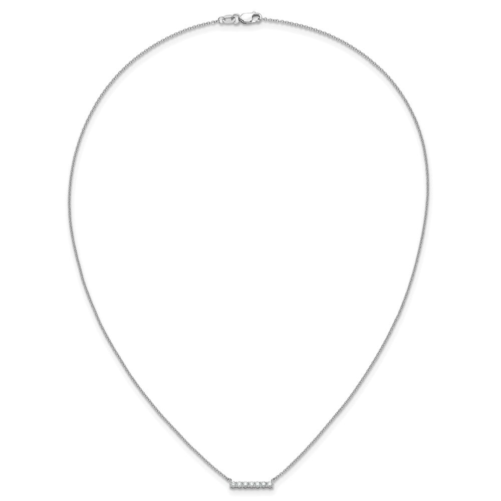 14k White Gold Diamond Bar 18 inch Necklace