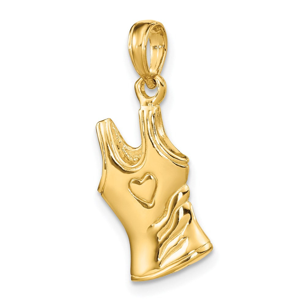 14K 3-D Tank Top Shirt w/ Heart Charm