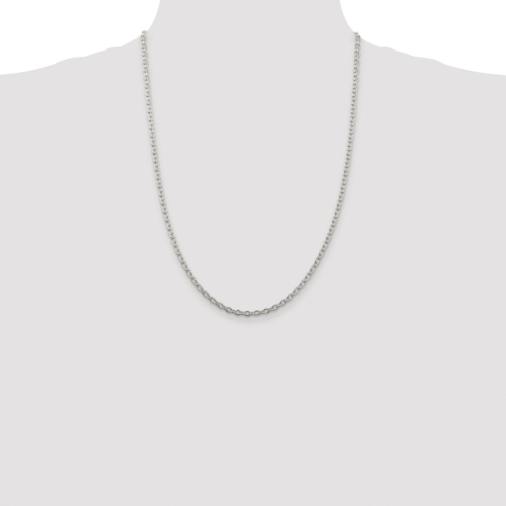 Sterling Silver Rhodium-plated 3.5mm Cable Chain
