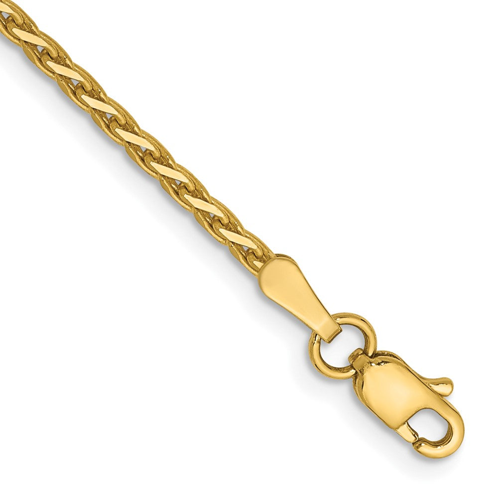 14K 7 inch 1.9mm Diamond-cut Parisian Wheat with Lobster Clasp Bracelet 7 inches