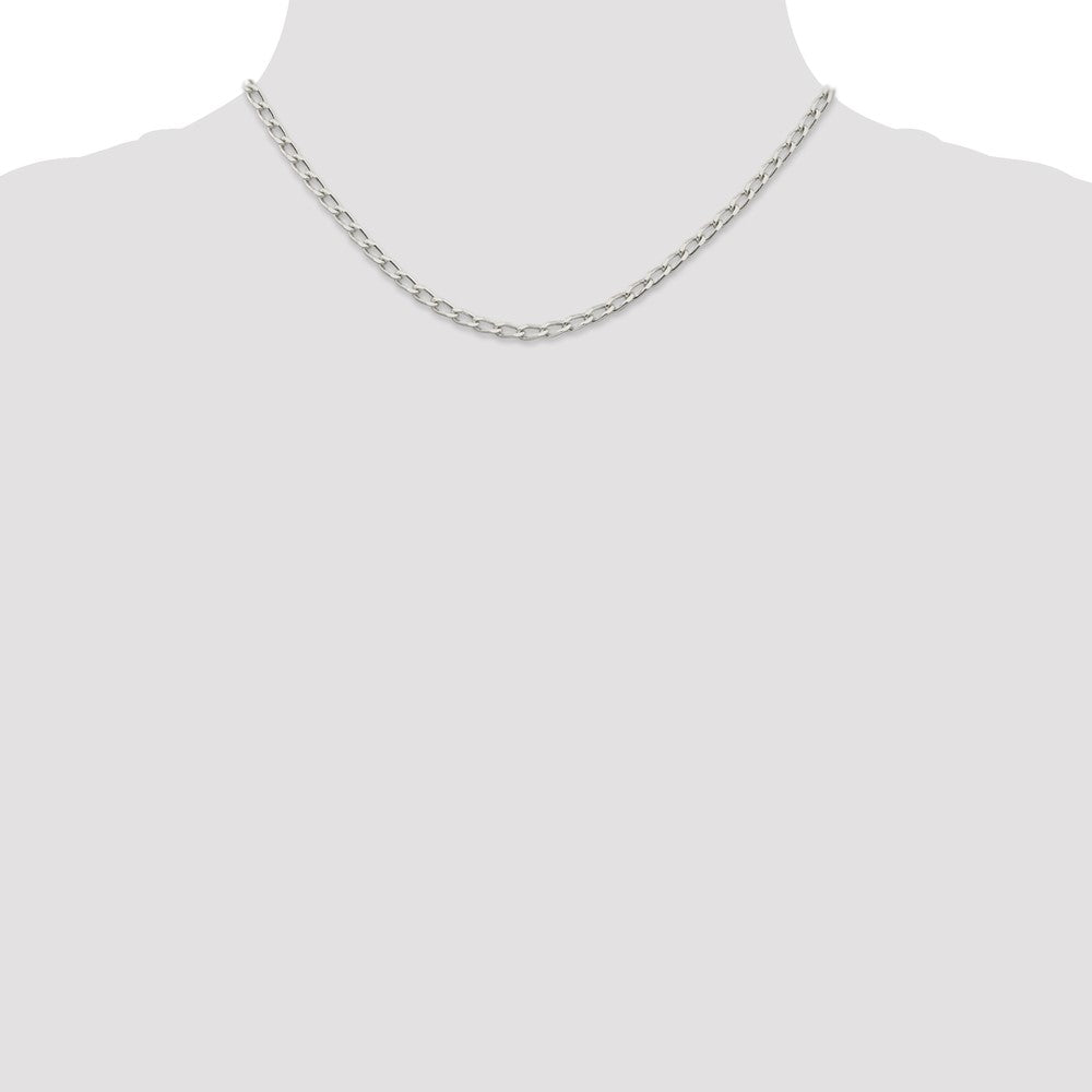 Sterling Silver 3.2mm Open Elongated Link Chain 16 Inches
