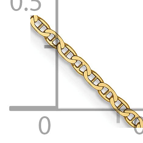 14K 9 inch 1.5mm Lightweight Flat Anchor Link with Lobster Clasp Anklet
