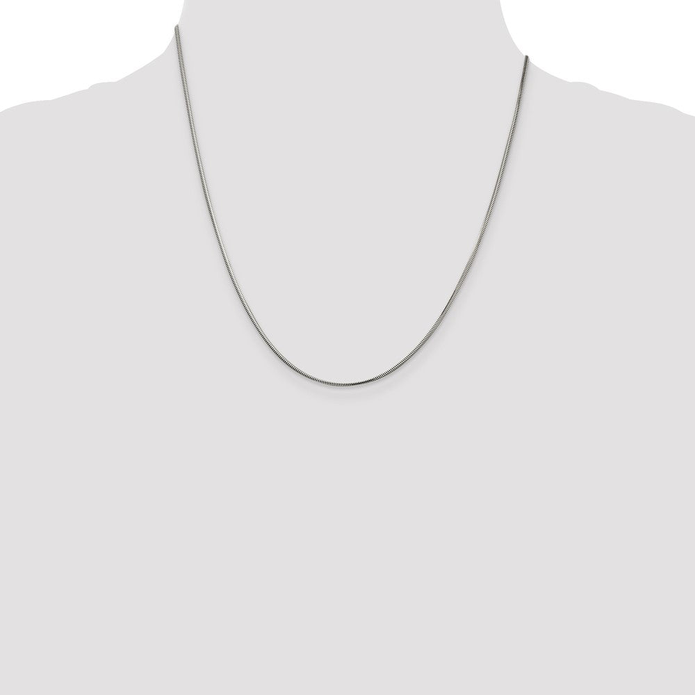 Sterling Silver 1.5mm Diamond-cut Flat Snake Chain 20 Inches