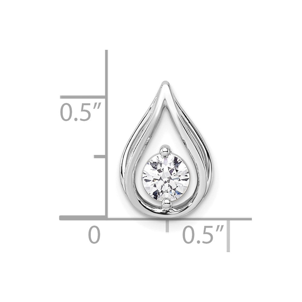 14k White Gold 1/2 carat Lab Grown Diamond VS/SI+ G+ Teardrop Chain Slide Pendant